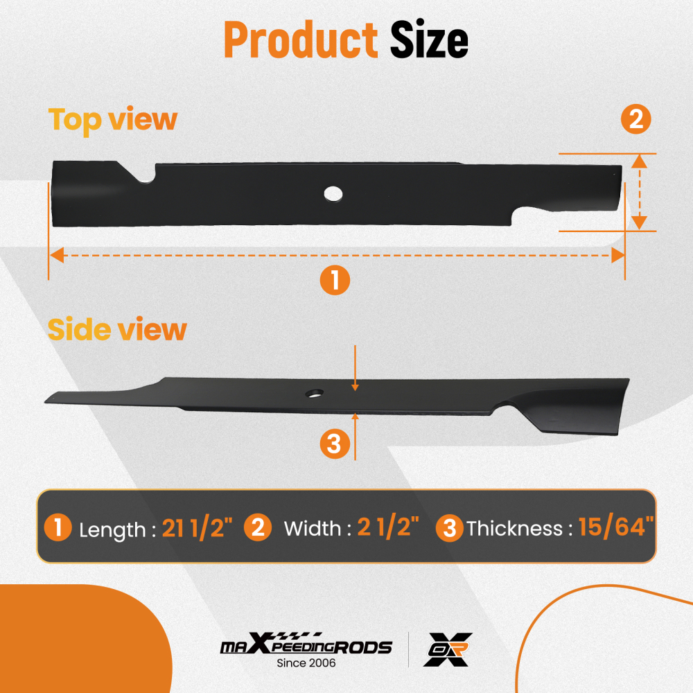 21 1/2 Blade for Exmark Lazer Z compatible for AC LZ23KC604 60 Deck 3Pack