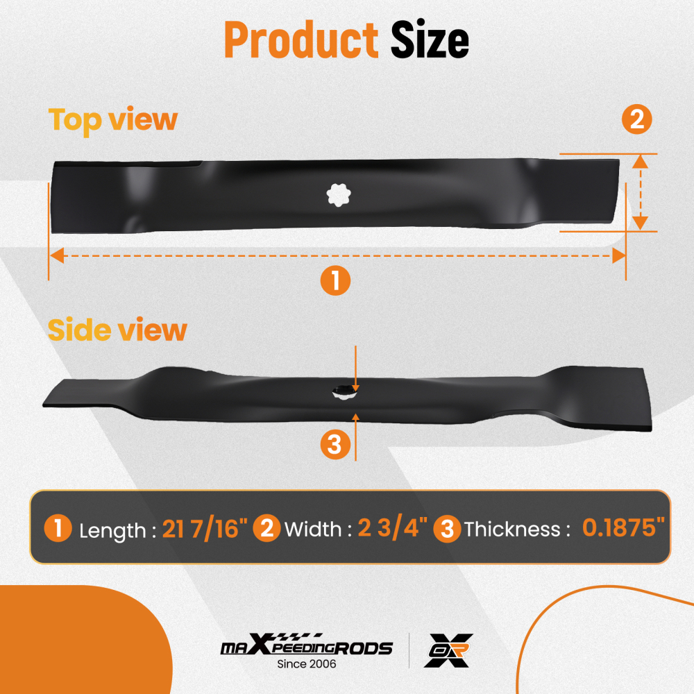 2Pcs Lawn Mower Blade compatible for John Deere D120 D130 LA110 LA115 AM137333