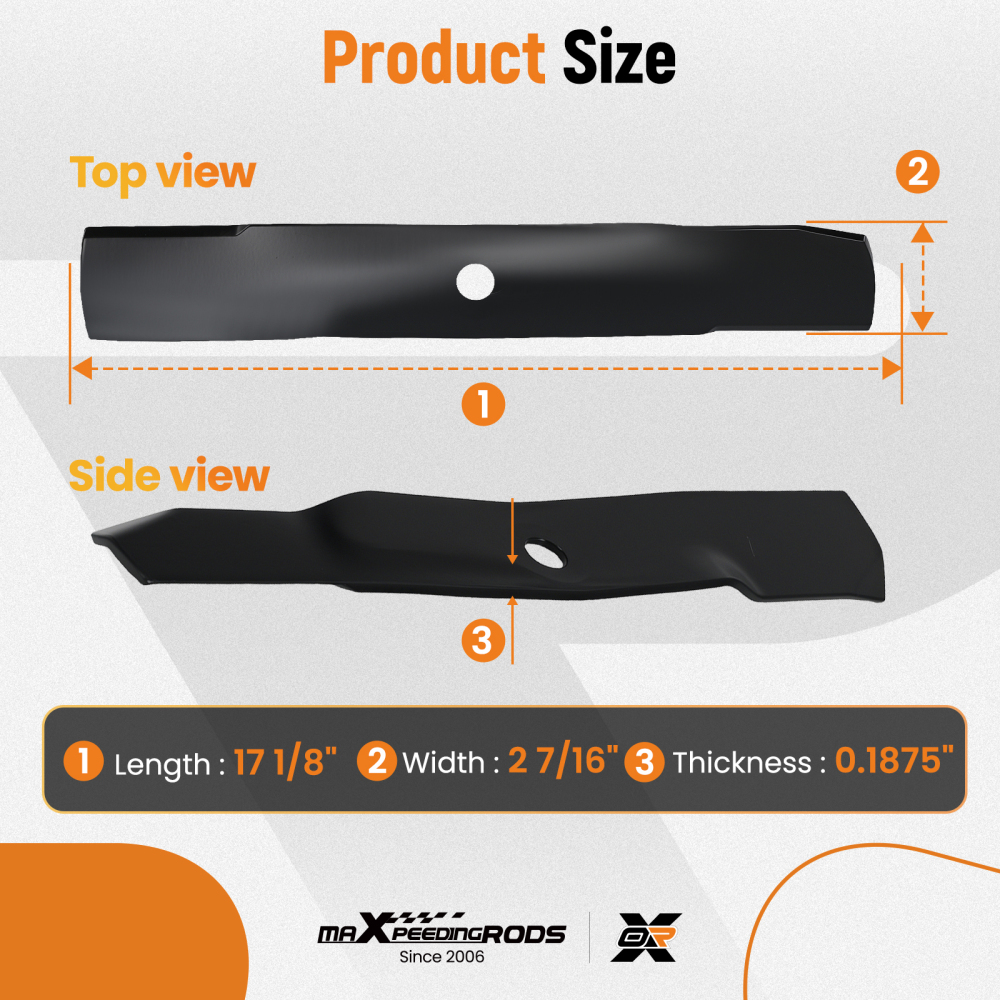 3-Pack Blade compatible for John Deere GX255 X324 X734 X948 Z530M AM141907 17