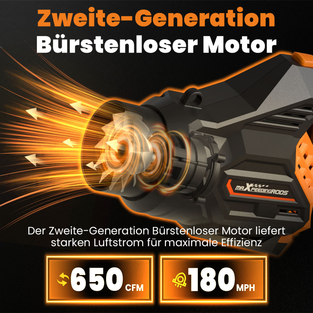 Soffiatore for Foglie 160 MPH 2 Batterie 21V 580 CFM Brushless Cordless