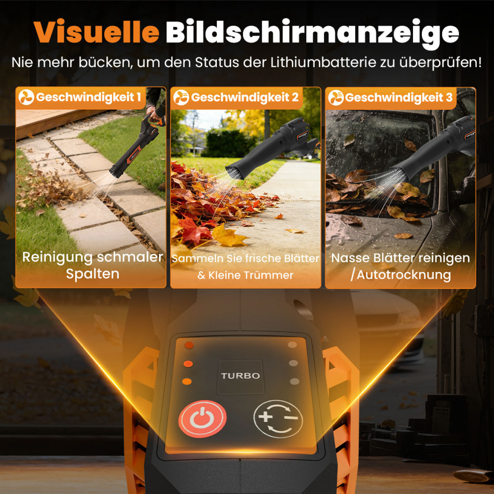 Soffiatore for Foglie 160 MPH 2 Batterie 21V 580 CFM Brushless Cordless