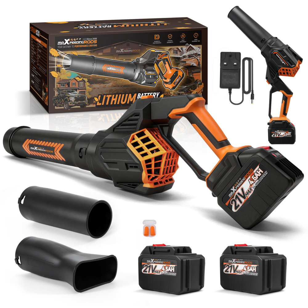Cordless Leaf Blower 160MPH 580CFM 21V 2Battery 4500mAh 3 Tube Brushless