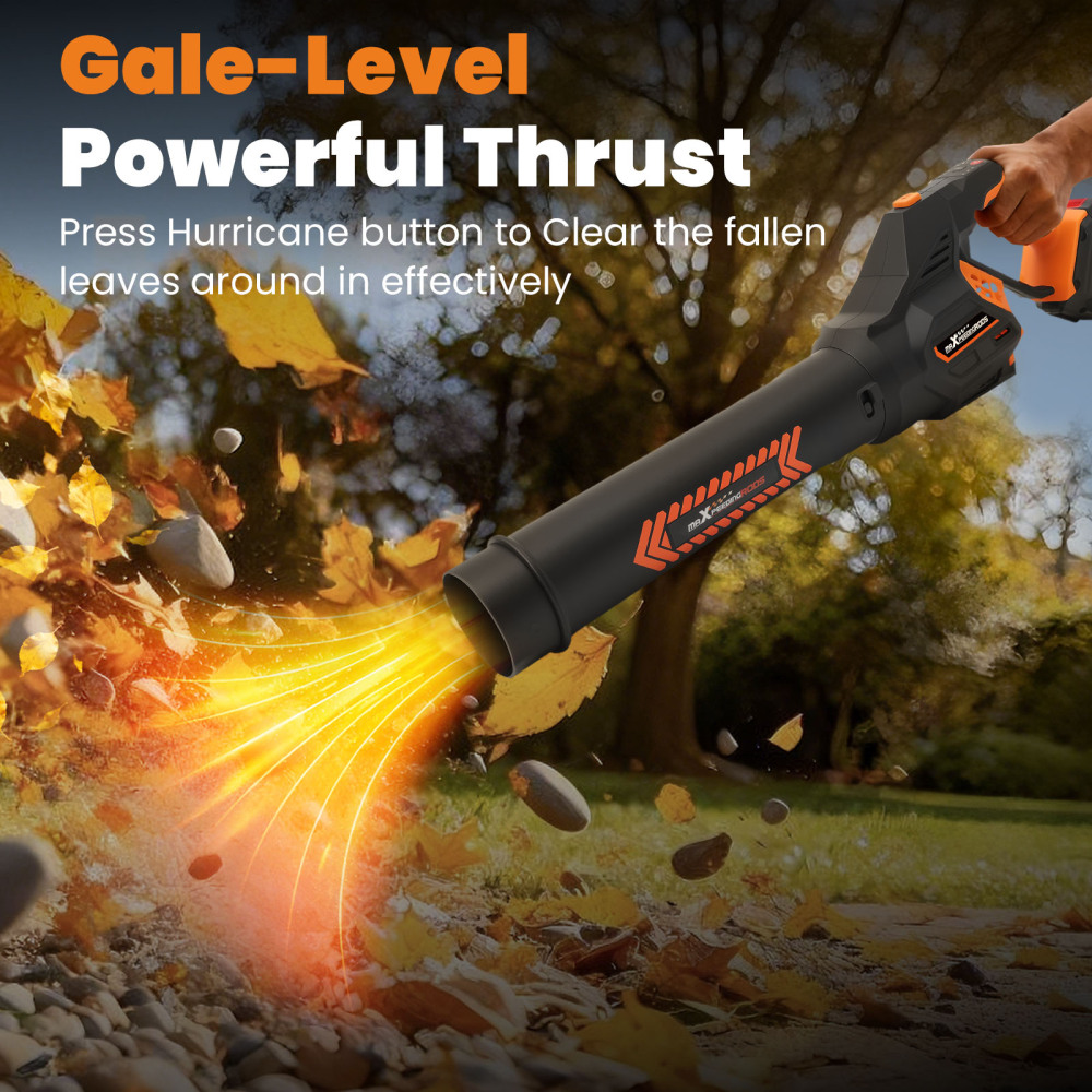 Cordless Leaf Blower 160MPH 580CFM 21V 2Battery 4500mAh 3 Tube Brushless