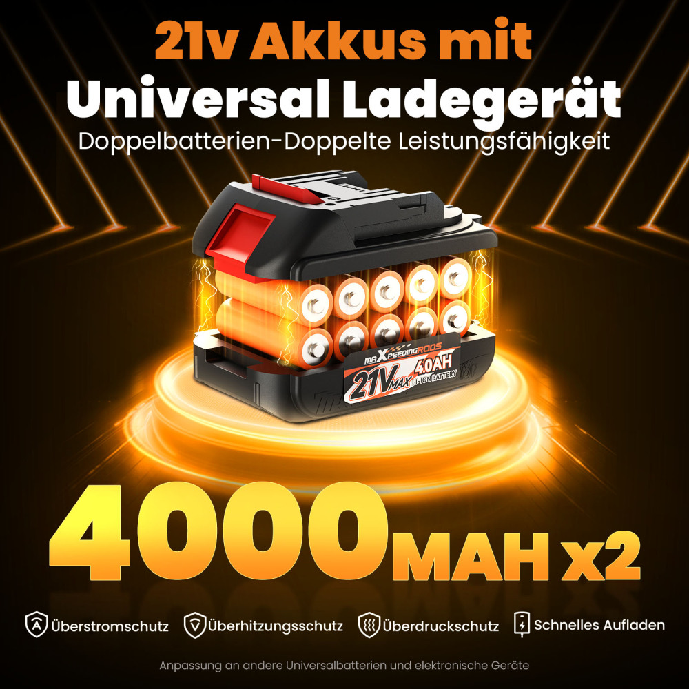 Soffiatore Elettrico Foglie 21V 4000mAh 32000RPM 385CFM Condotto Aria Incluso