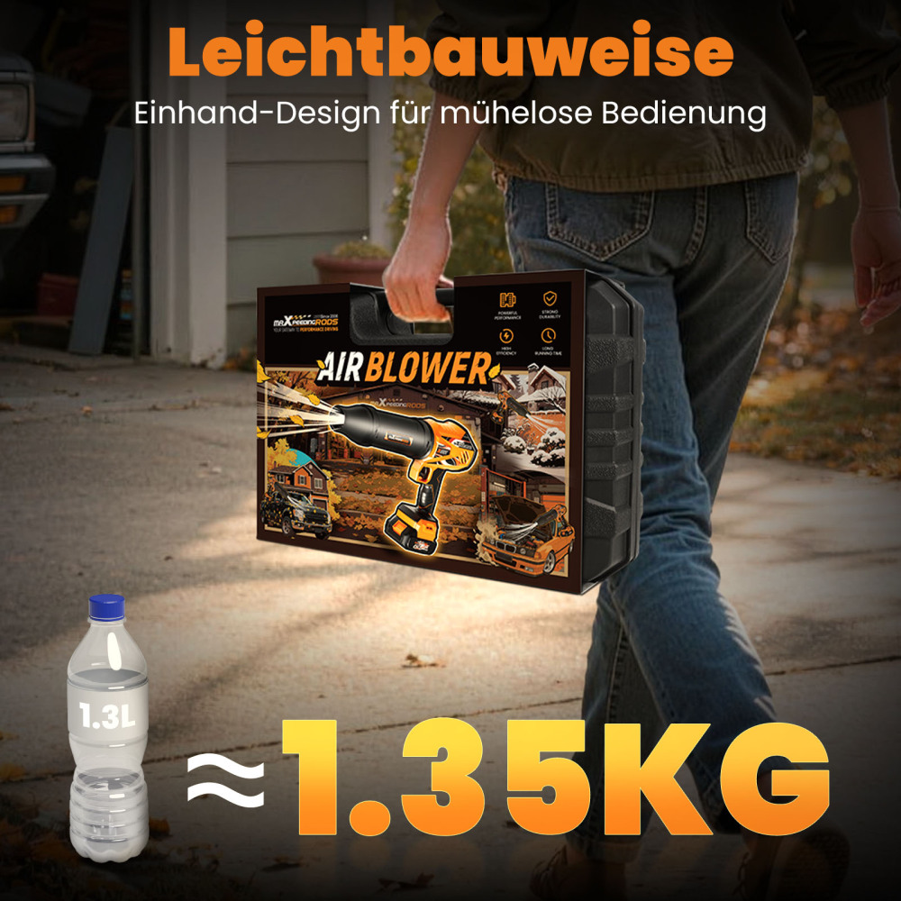 Soffiatore Elettrico Foglie 21V 4000mAh 32000RPM 385CFM Condotto Aria Incluso