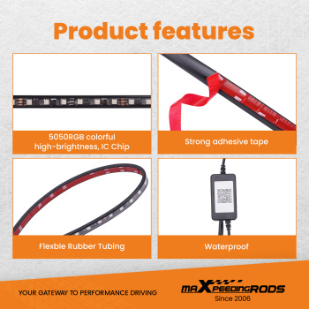 6Pcs Waterproof 12V RGB LED Lights Strip Neon Kit Underbody Under Glow Remote