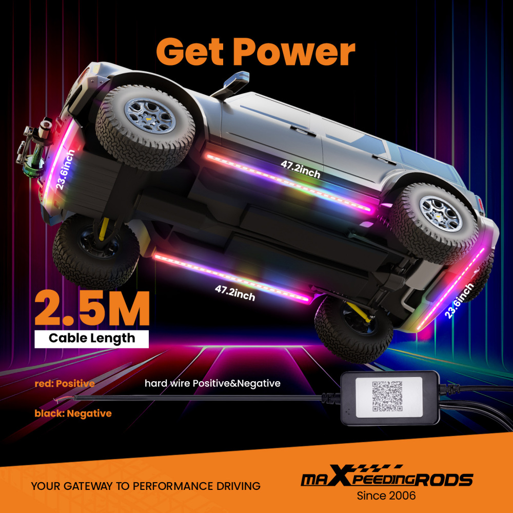 6Pcs Waterproof 12V RGB LED Lights Strip Neon Kit Underbody Under Glow Remote