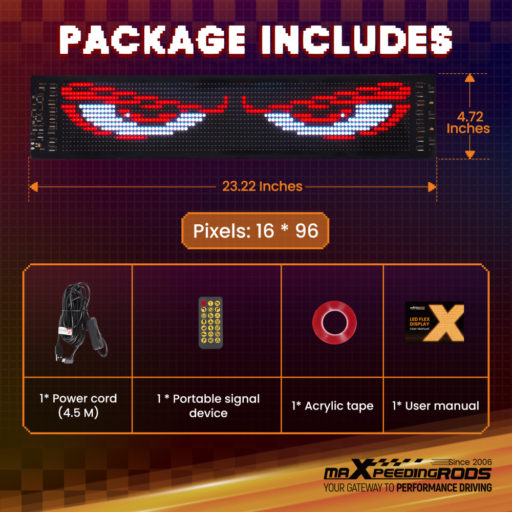 23 Devil Eyes Light for Car LED Display Screen Truck Windshield Eyes Light