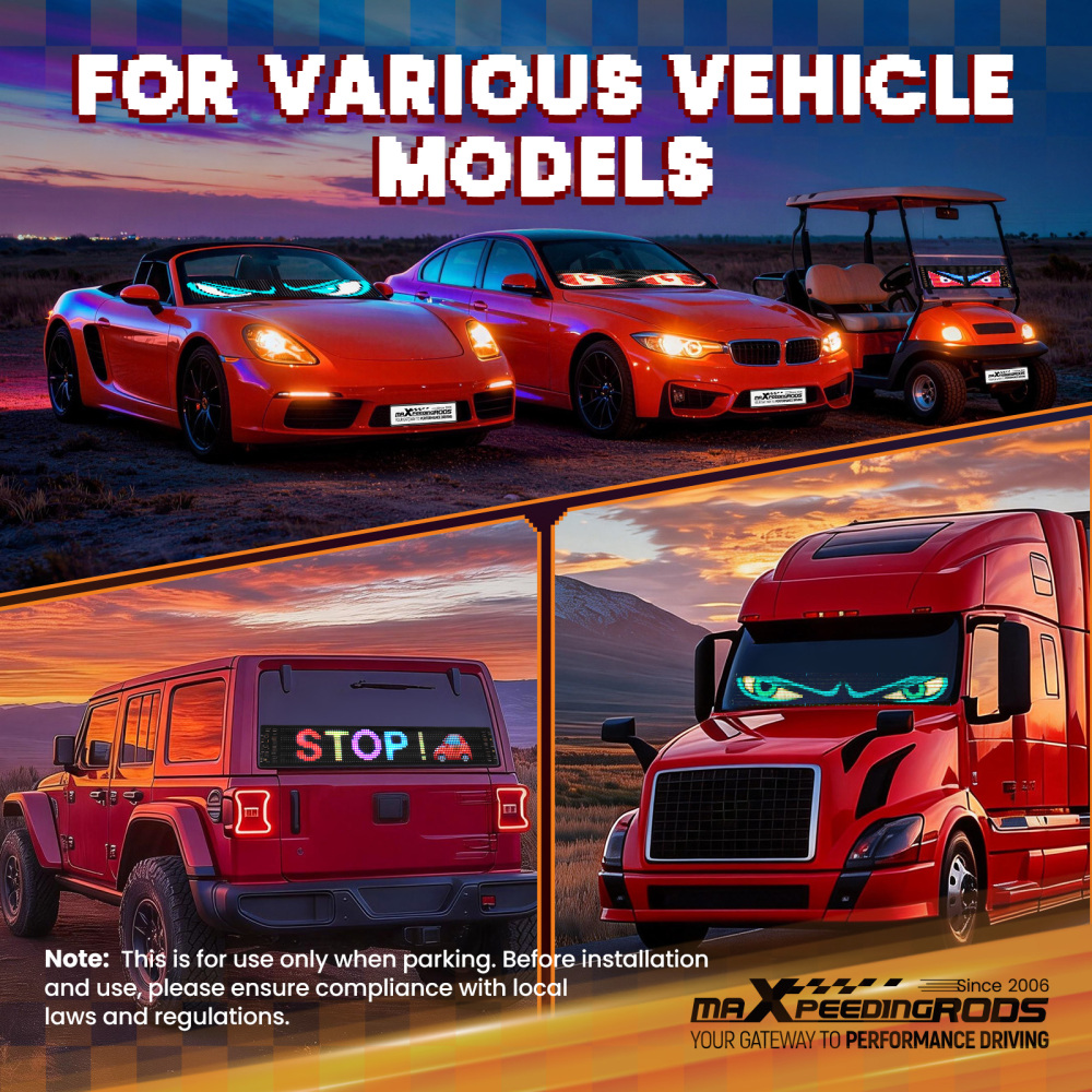 14 Devil Eyes Light for Car LED Display Screen Truck Windshield Eyes Light