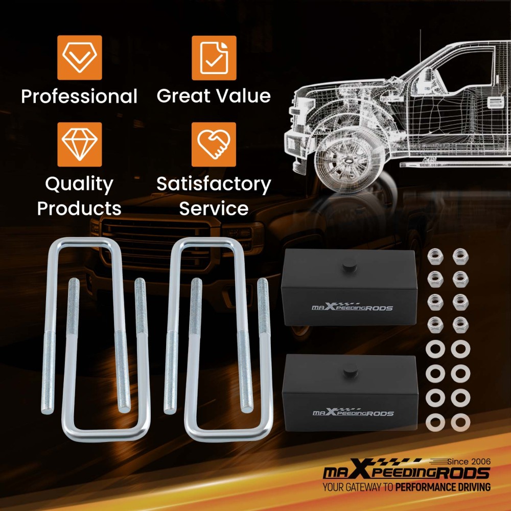 2 Lift Block Rear compatible for GMC Sierra 1500 compatible for Denali AT4 2019-2024 Nylon Kit