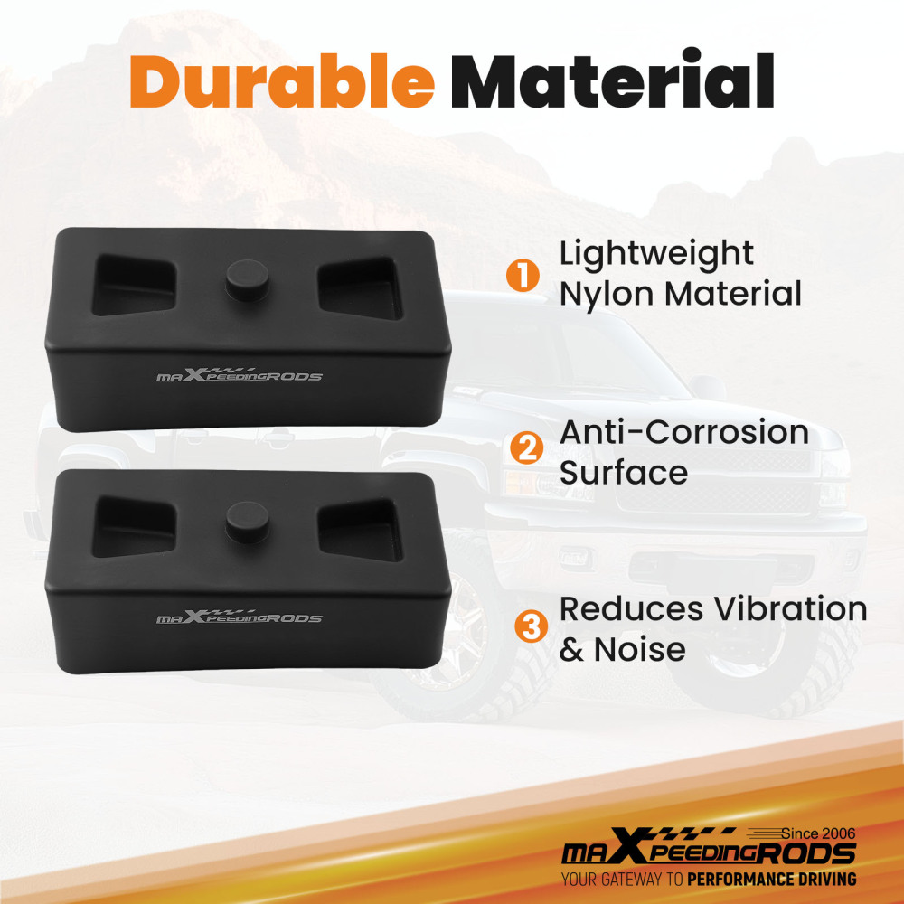 1.5 Leveling Reinforced Nylon Lift Block compatible for Nissan/Ford Ranger/Chevy 99-25