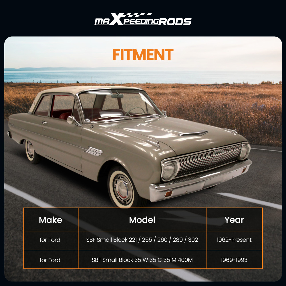 Compatible for Ford 289 400 351 351W Small Block Vertical Bar Hydraulic Roller Lifter 