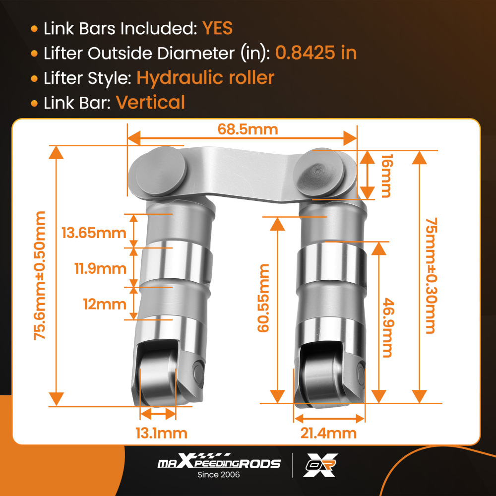Hydraulic Roller Lifter compatible for Chevy compatible for Chevrolet Big Block compatible for V8 396 454 402 8 Pairs