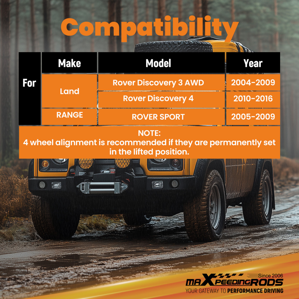 2 inch Lift Kit Adjustable Air Suspension Links compatible for Land Rover 3AWD 2004-2009