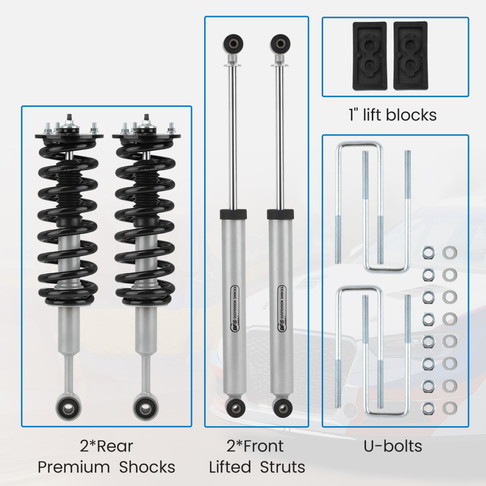 2.5 Leveling Lift Kit w/ StrutsShocks compatible pour Ford F150 4WD 2004-2008 U-bolts