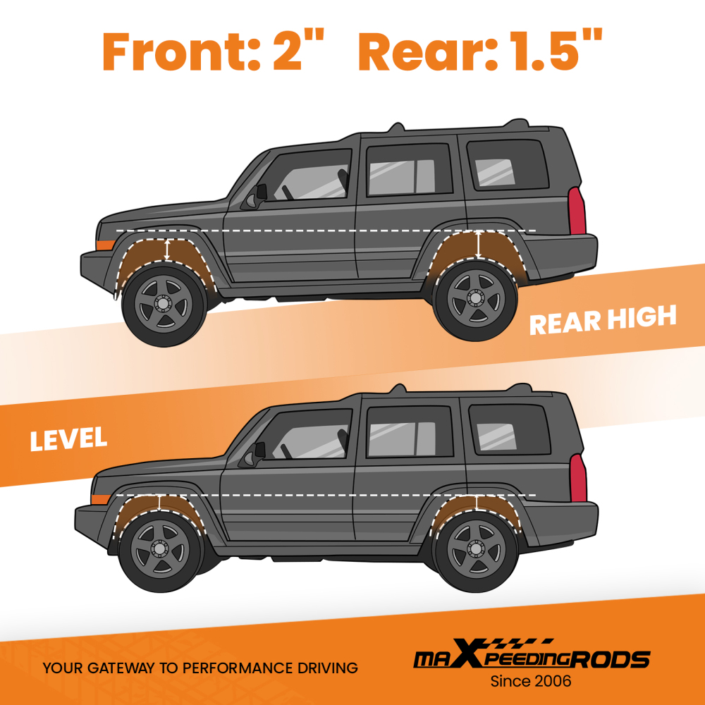 2 Front 1.5 Rear Lift Leveling Kit compatible pour Toyota RAV4 2006-2018 2012 Brackets