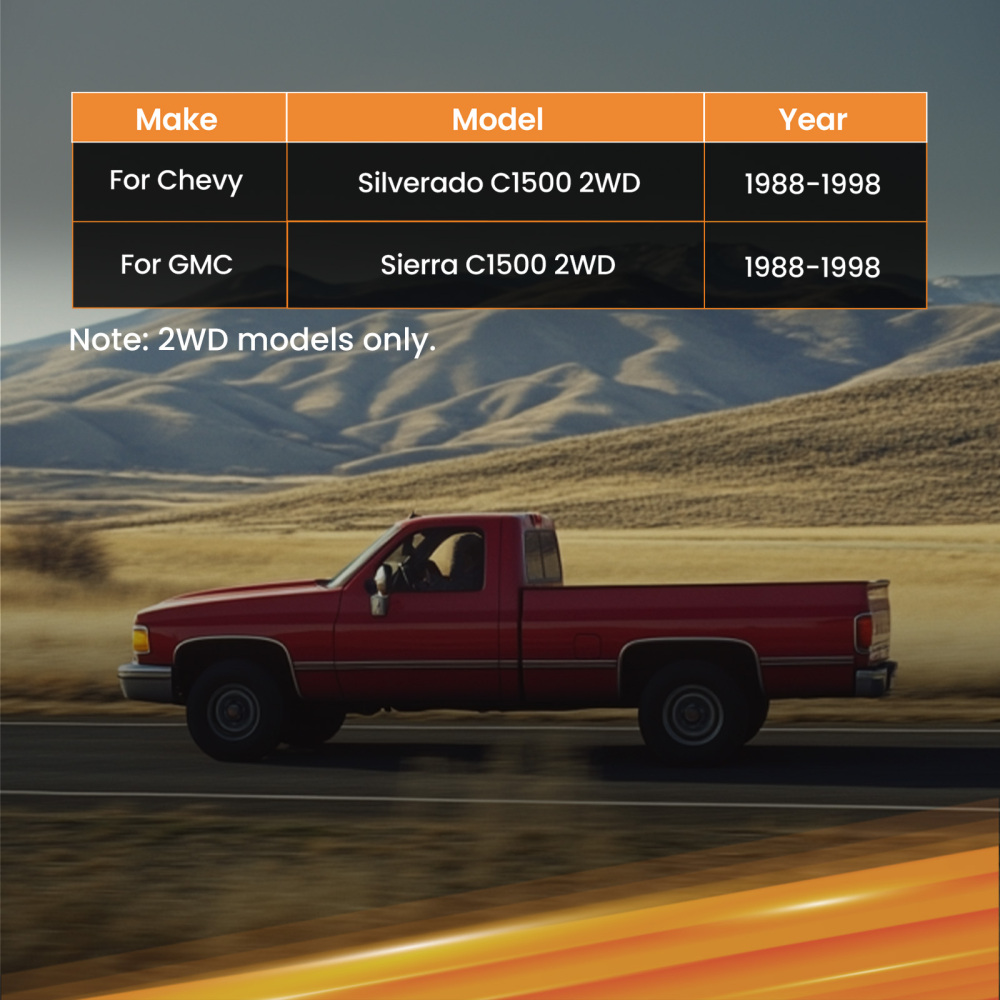 4 Lowering Leaf Spring Set compatible for Chevy Silverado/C-1500/Compatible for GMC Sierra 1988-1998