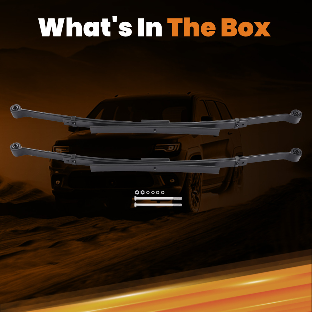 4 Lowering Leaf Spring Set compatible for Chevy Silverado/C-1500/Compatible for GMC Sierra 1988-1998