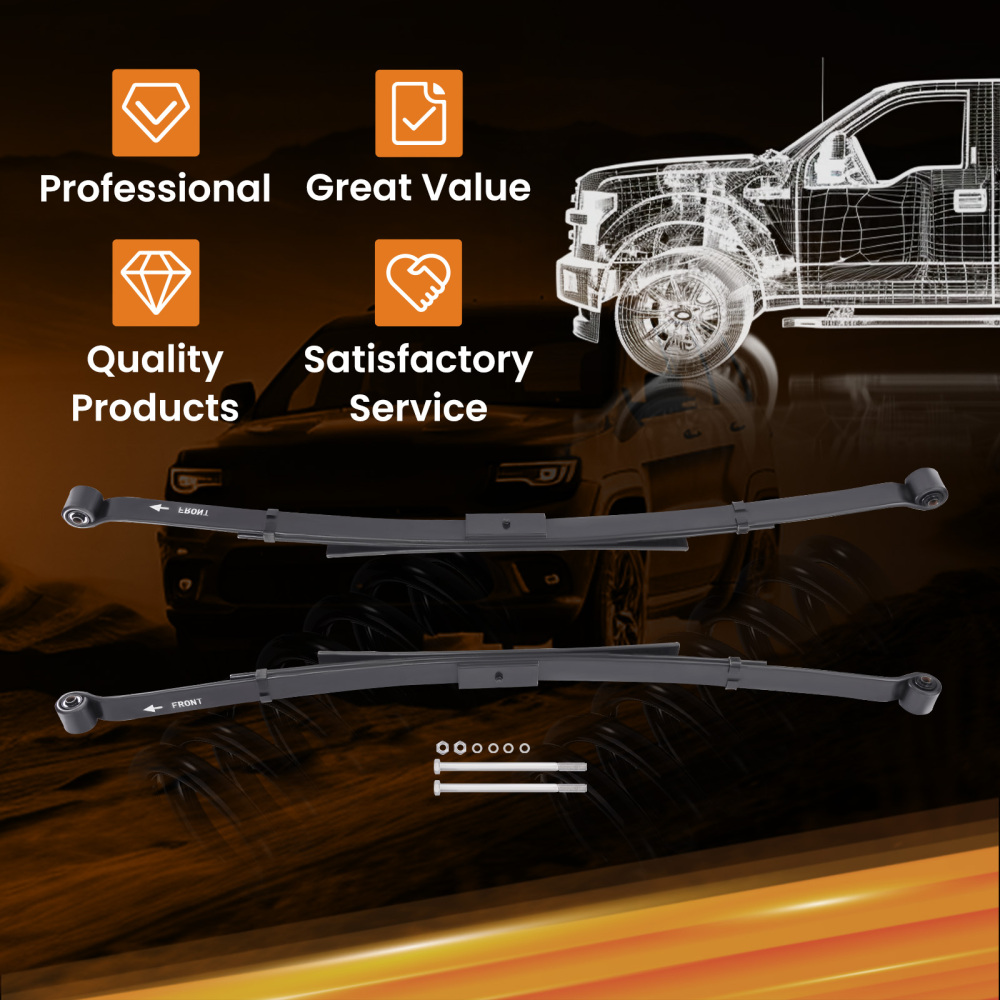 4 Lowering Leaf Spring Set compatible for Chevy Silverado/C-1500/Compatible for GMC Sierra 1988-1998