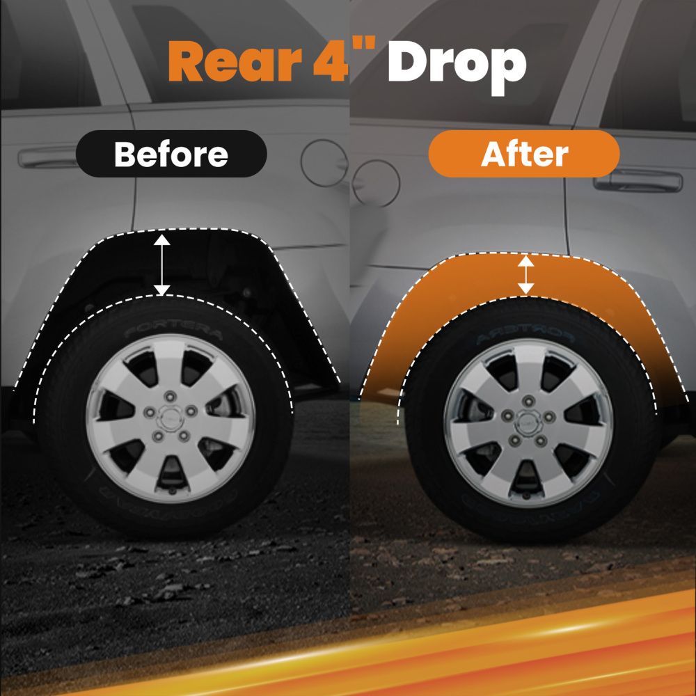 4 Lowering Leaf Spring Set compatible for Chevy Silverado/C-1500/Compatible for GMC Sierra 1988-1998