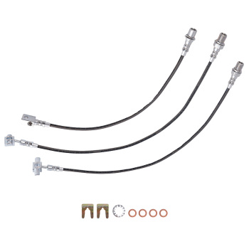 Front Braided Brake Lines compatible for GMC C K 15 25 Jimmy 1971-87 w/ 4-6 Lift Kit