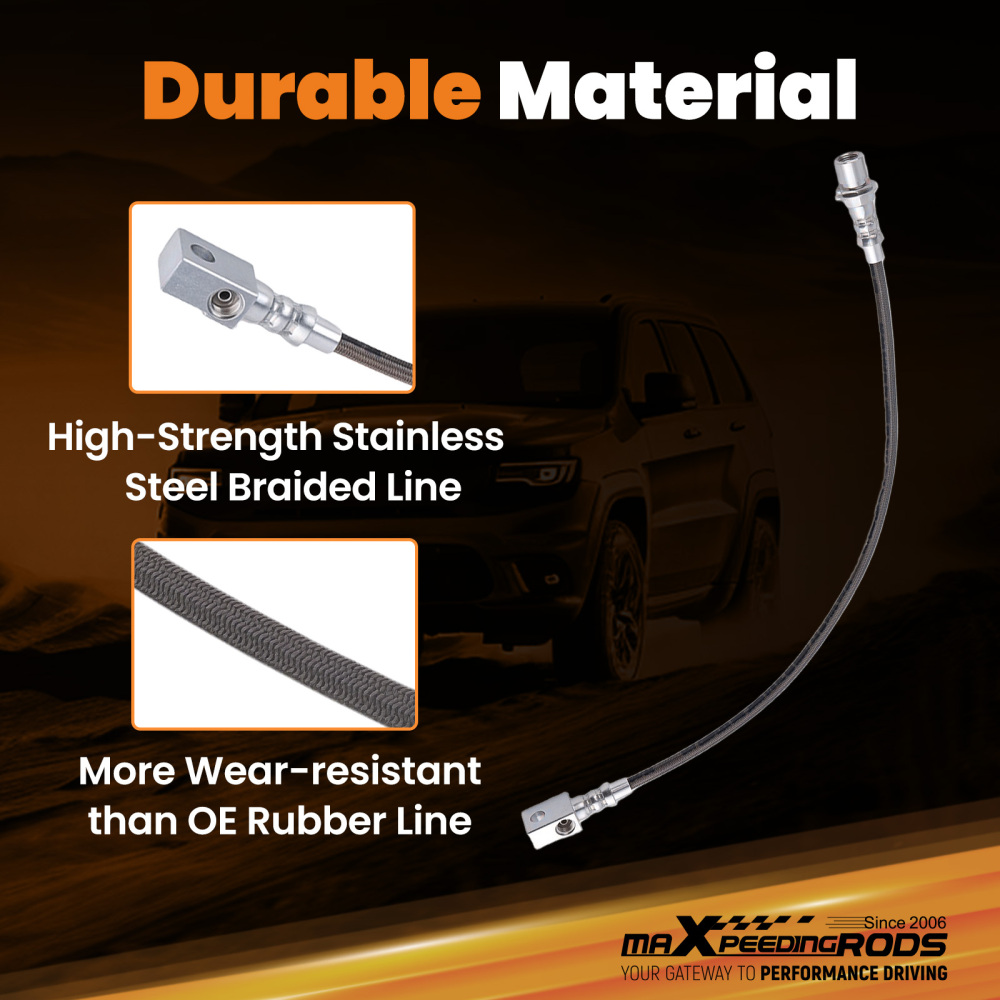 Front Braided Brake Lines compatible for GMC C K 15 25 Jimmy 1971-87 w/ 4-6 Lift Kit