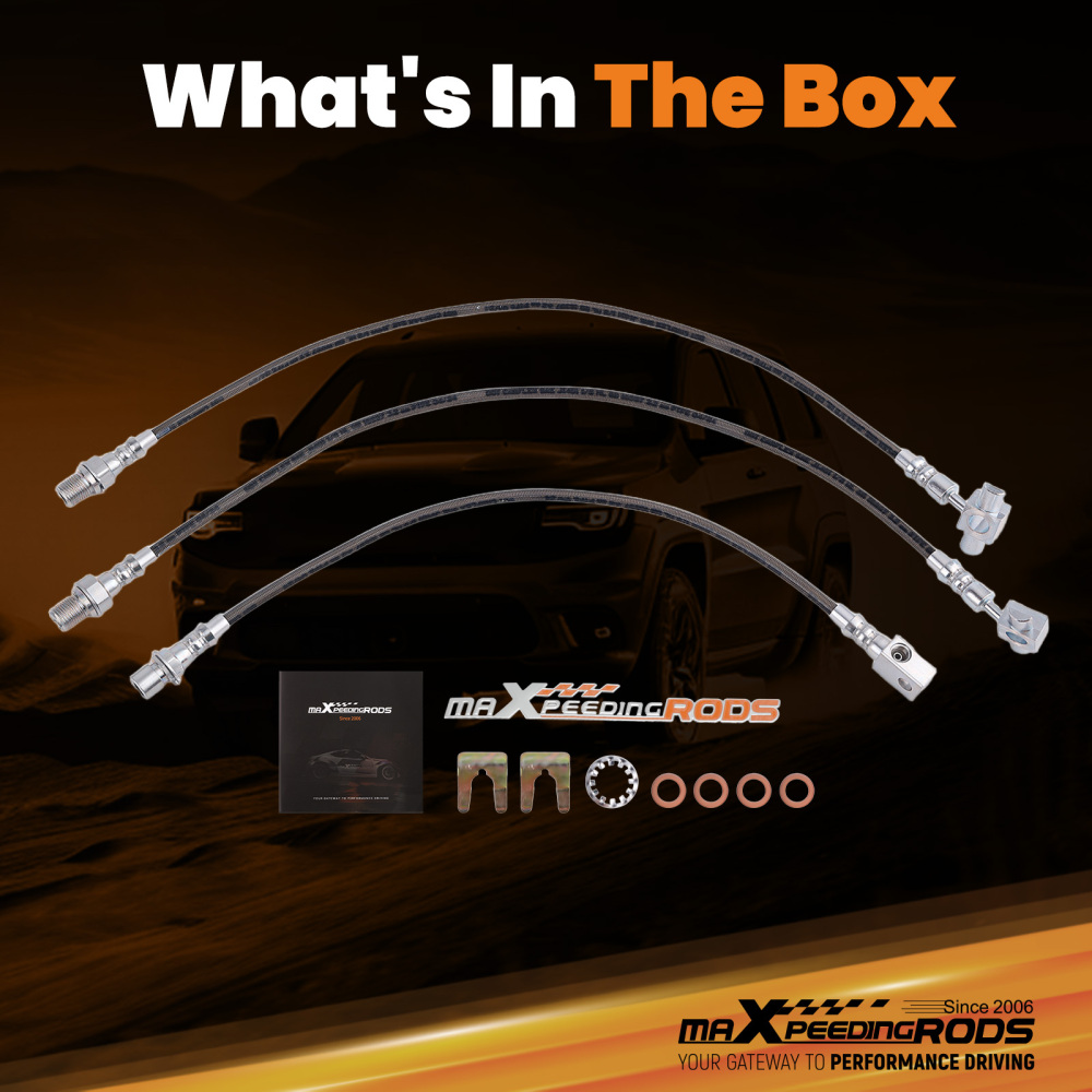 Front Braided Brake Lines compatible for GMC C K 15 25 Jimmy 1971-87 w/ 4-6 Lift Kit