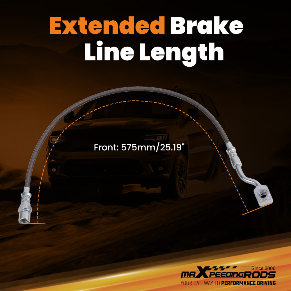 Extended Brake Lines compatible for Chevy Silverado 2500HD compatible for GMC Sierra 2500HD 2011-2019