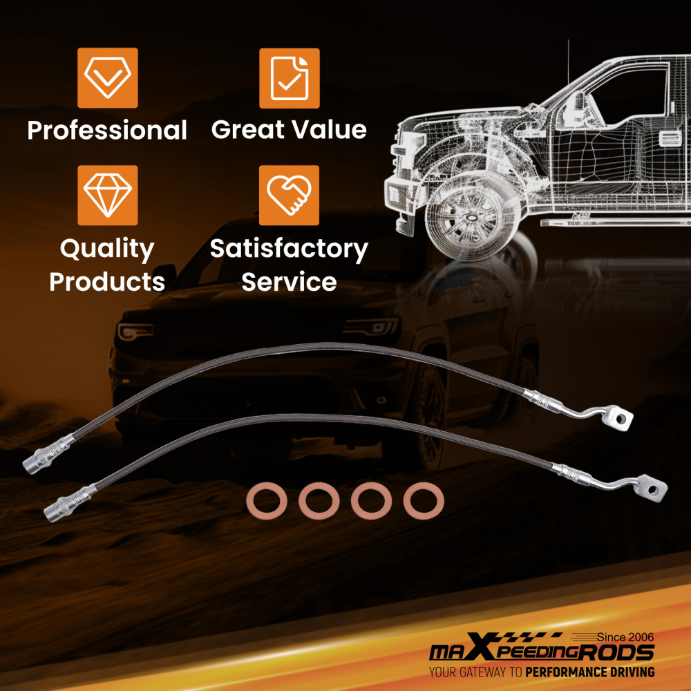 Extended Brake Lines compatible for Chevy Silverado 2500HD compatible for GMC Sierra 2500HD 2011-2019