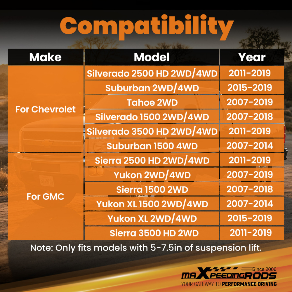 Extended Brake Lines compatible for Chevy Silverado 2500HD compatible for GMC Sierra 2500HD 2011-2019