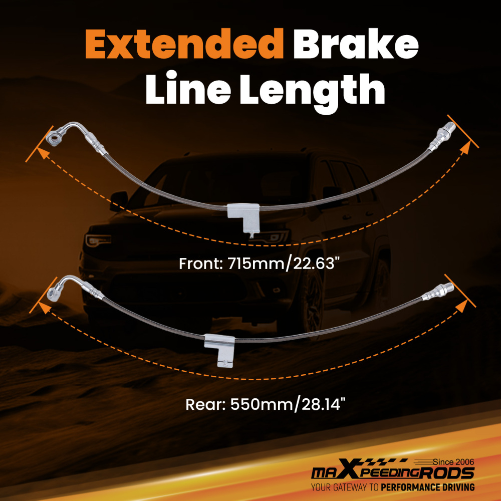 Extended Brake Lines Kit compatible for Chevy Blazer compatible for GMC Jimmy 4WD 1987-1991 4-6 Lift