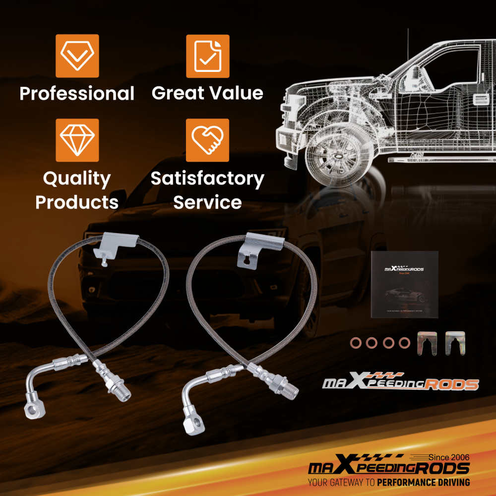 Extended Brake Lines Kit compatible for Chevy Blazer compatible for GMC Jimmy 4WD 1987-1991 4-6 Lift
