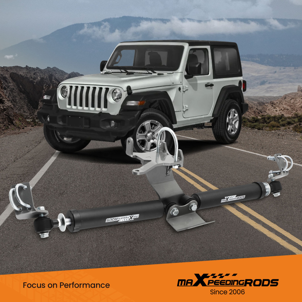 Front Dual Steering Stabilizer compatible for Jeep Wrangler JL/Compatible for Gladiator JT 4WD 18-23