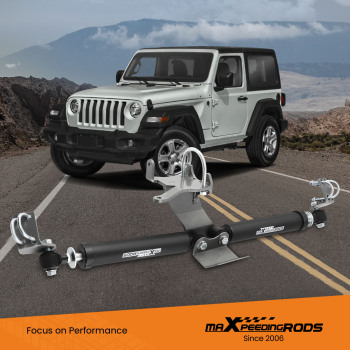 Front Dual Steering Stabilizer compatible for Jeep Wrangler JL/Compatible for Gladiator JT 4WD 18-23