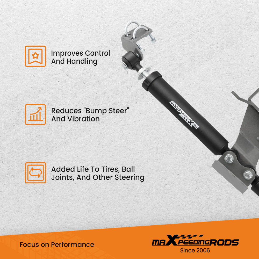 Front Dual Steering Stabilizer compatible for Jeep Wrangler JL/Compatible for Gladiator JT 4WD 18-23