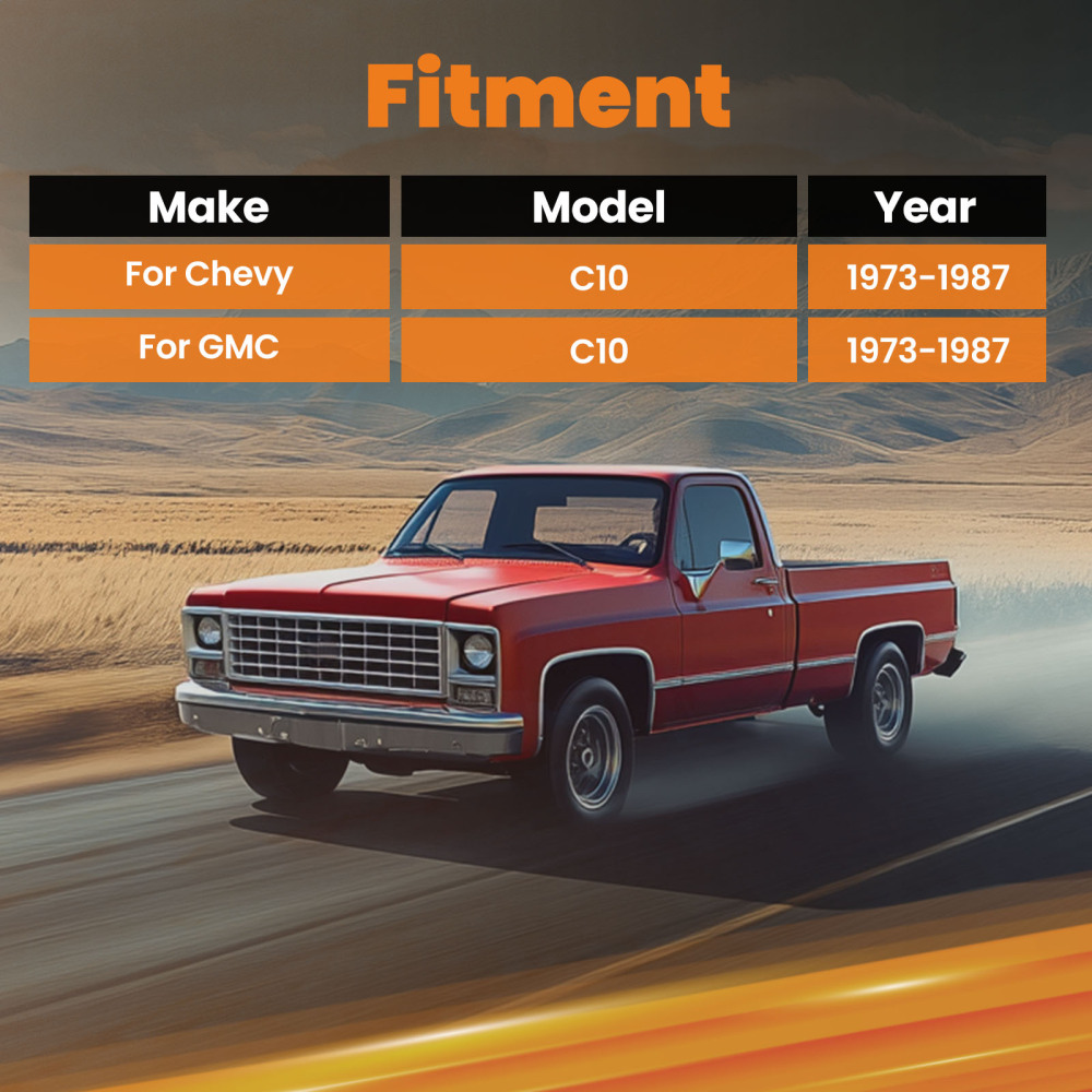 Underbed C Notch Kit compatible for Chevy C10/Compatible for GMC C15 1973-1987 C-notch