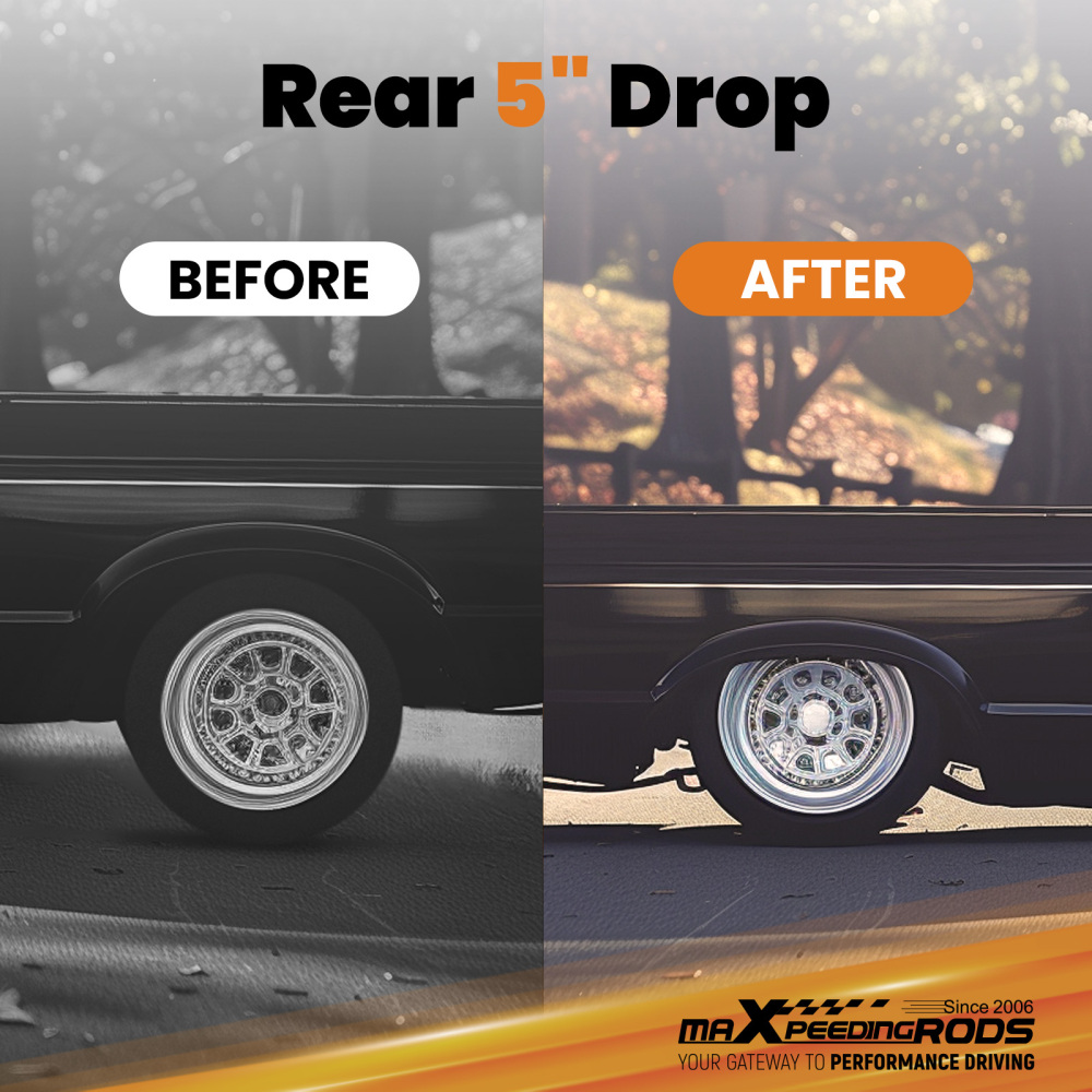 Rear Axle Flip Kit 5 Drop C Notch Kit with U-bolt For Chevy C10 GMC C15 1973-87