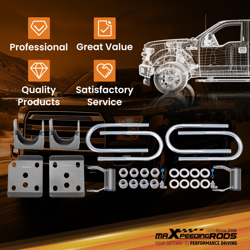 5 Rear Axle Flip Drop Kit compatible for Ford F150 2WD 4WD 2015-2020 Powder Coated Steel