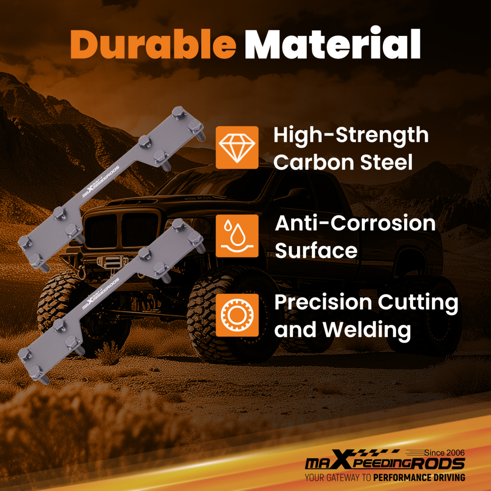 C-notch Frame Drop compatible for Dodge Ram 1500 02-08 Bolt-on Design Powder Coated Steel