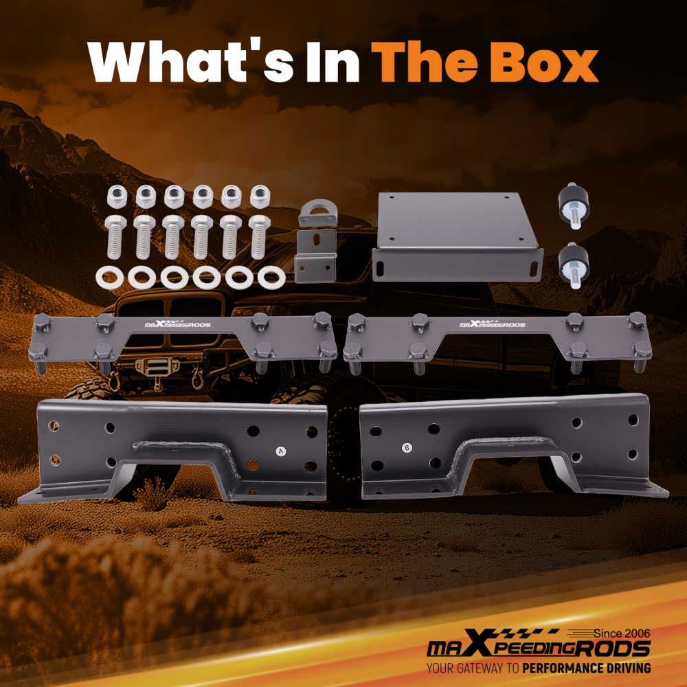 C-notch Frame Drop compatible for Dodge Ram 1500 02-08 Bolt-on Design Powder Coated Steel