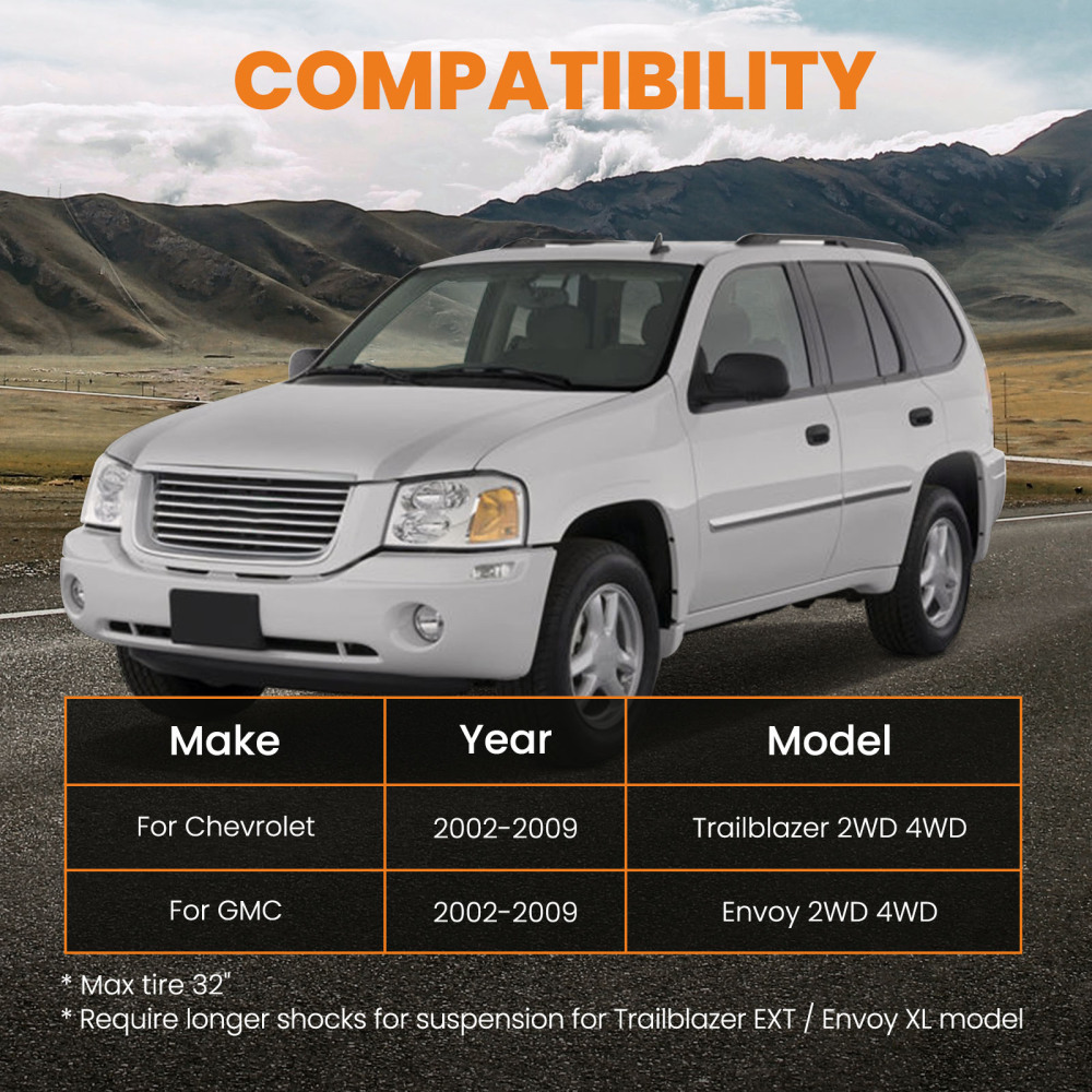 Level Lift Kit Front 2 Rear 2.5 Compatible for GMC Envoy compatible for Chevy Trailblazer 2WD4WD 2002+