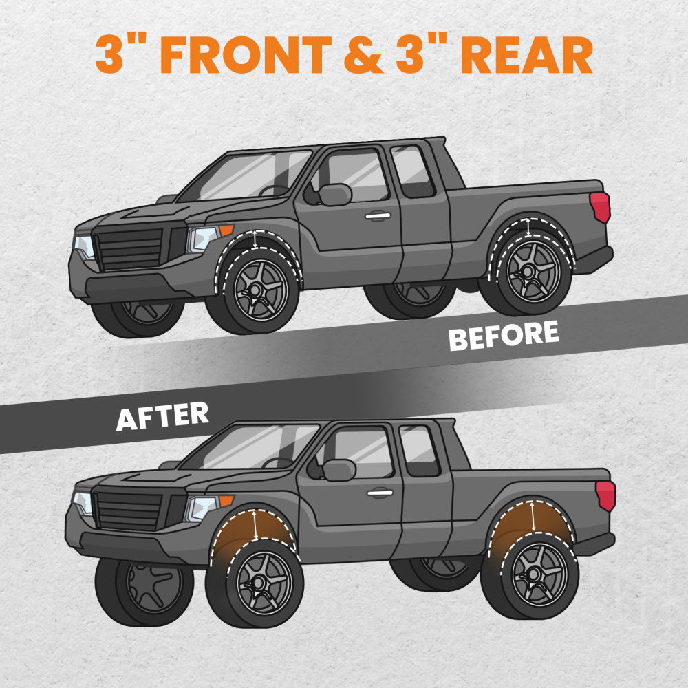 3 FrontRear Body Lift Kit compatible for Chevrolet Silverado 1500 2WD/4WD 2007-2013