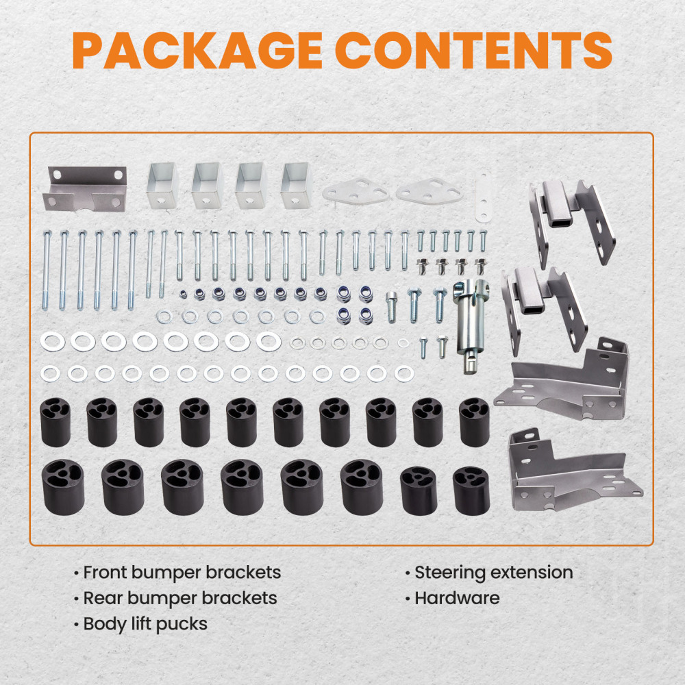 3 FrontRear Body Lift Kit compatible for Chevrolet Silverado 1500 2WD/4WD 2007-2013