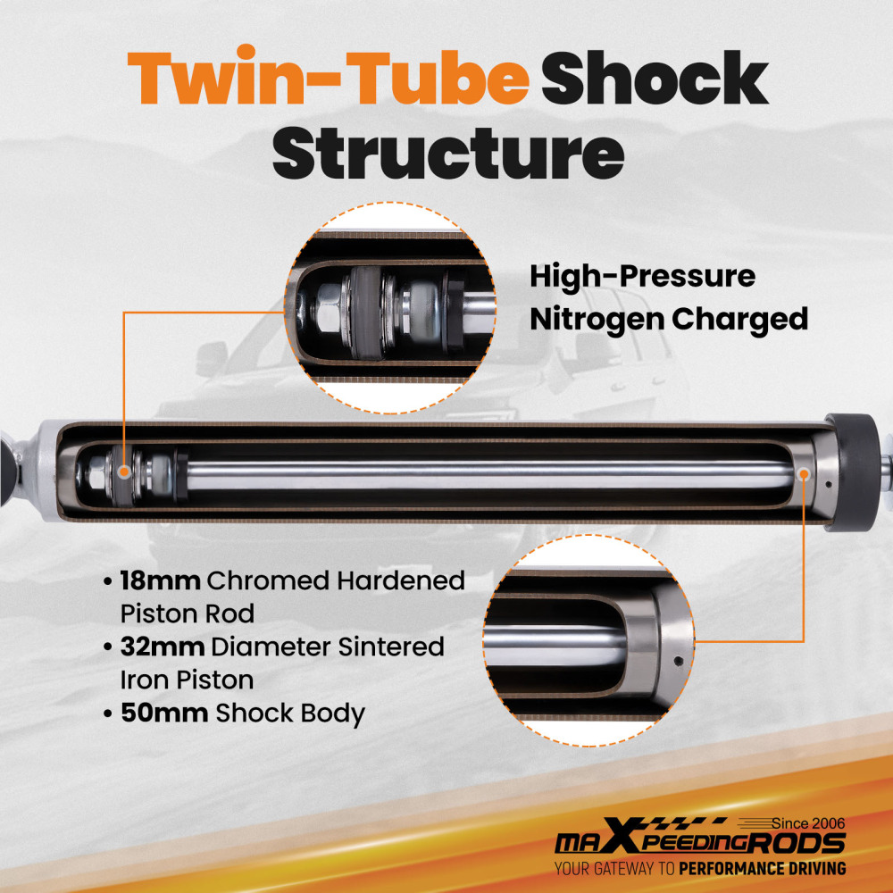 0-4 Rear Shock Absorbers Lift Kit compatible for GMC Sierra 1500 2WD 4WD 2007-2022