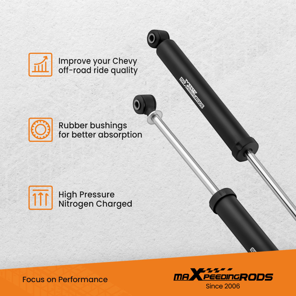 0-4 Rear Shock Absorbers Lift Kit compatible for GMC Sierra 1500 2WD 4WD 2007-2022