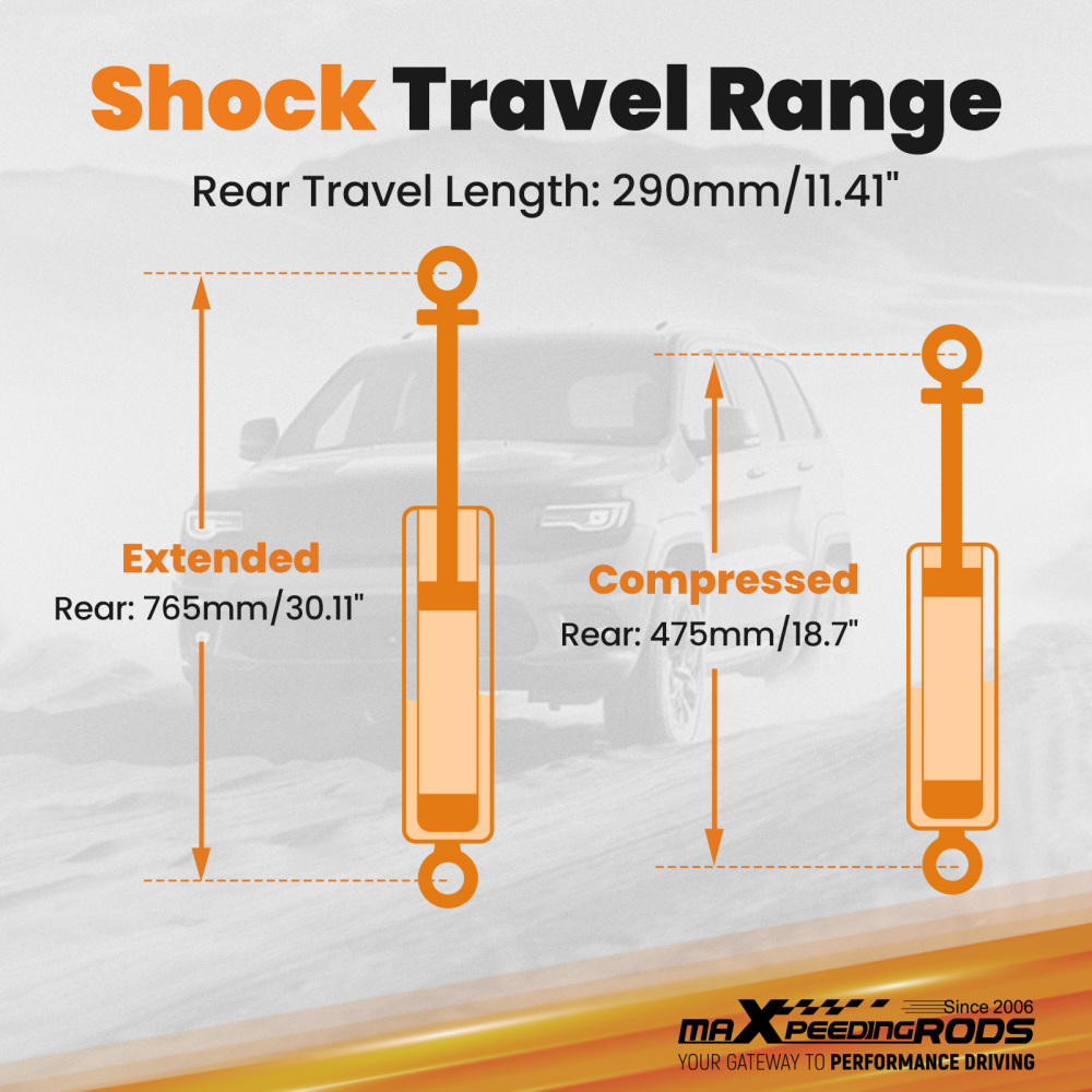 Rear Shock Absorbers compatible for GMC Sierra Chevy Silverado 1500 07-23 Fit 4.5-8 Lift