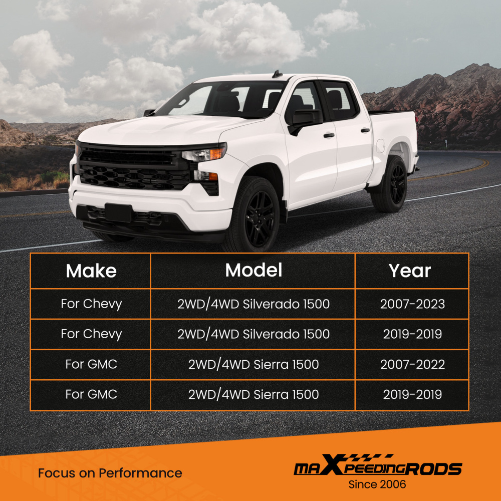 Rear Shock Absorbers compatible for GMC Sierra Chevy Silverado 1500 07-23 Fit 4.5-8 Lift