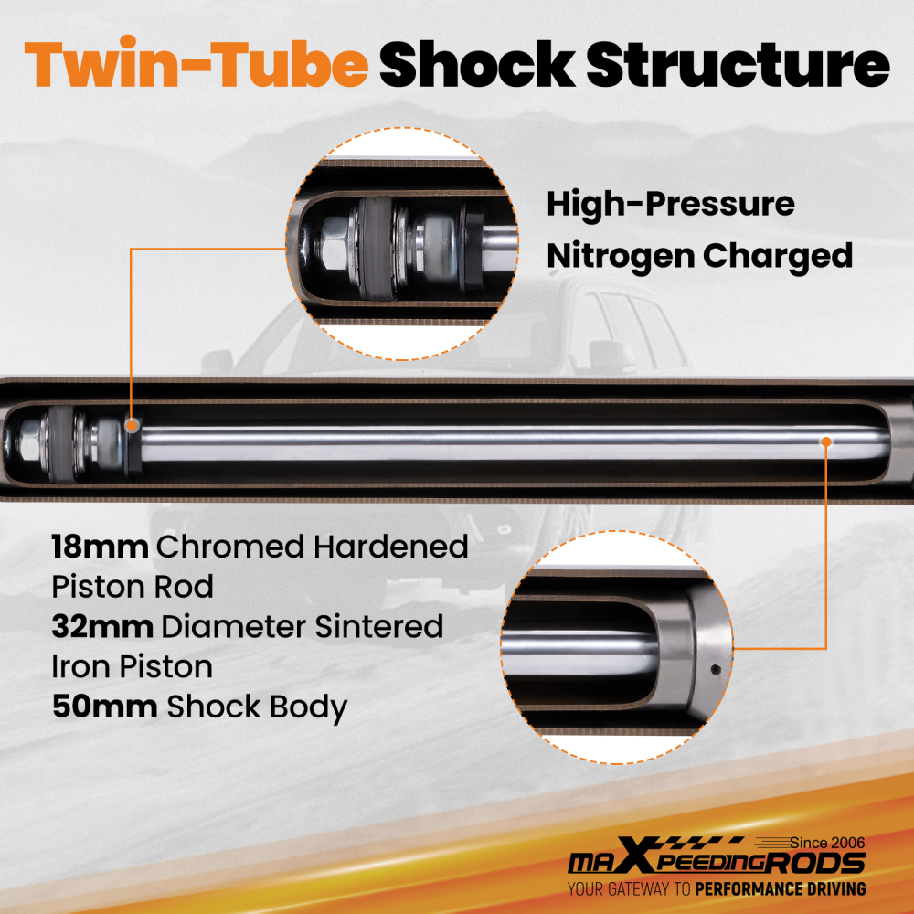 Front Shock Absorbers compatible for Jeep Cherokee XJ 84-01 compatible for Wrangler TJ 97-06 Fit 1-3 Lift