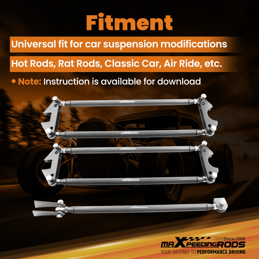 Weld On Parallel 4 Link Suspension Kit Hot Rod Rat Truck 5 Bars Universal new