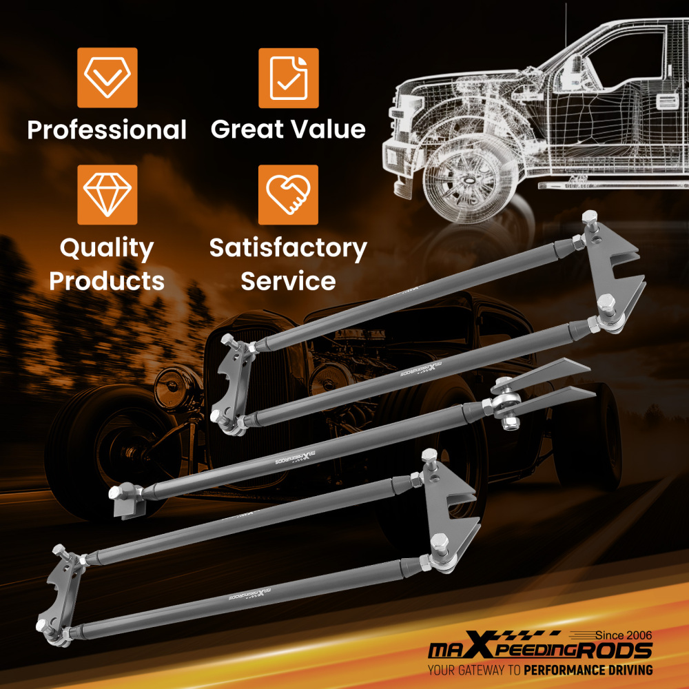 Weld On Parallel 4 Link Suspension Kit Hot Rod Rat Truck 5 Bars Universal new